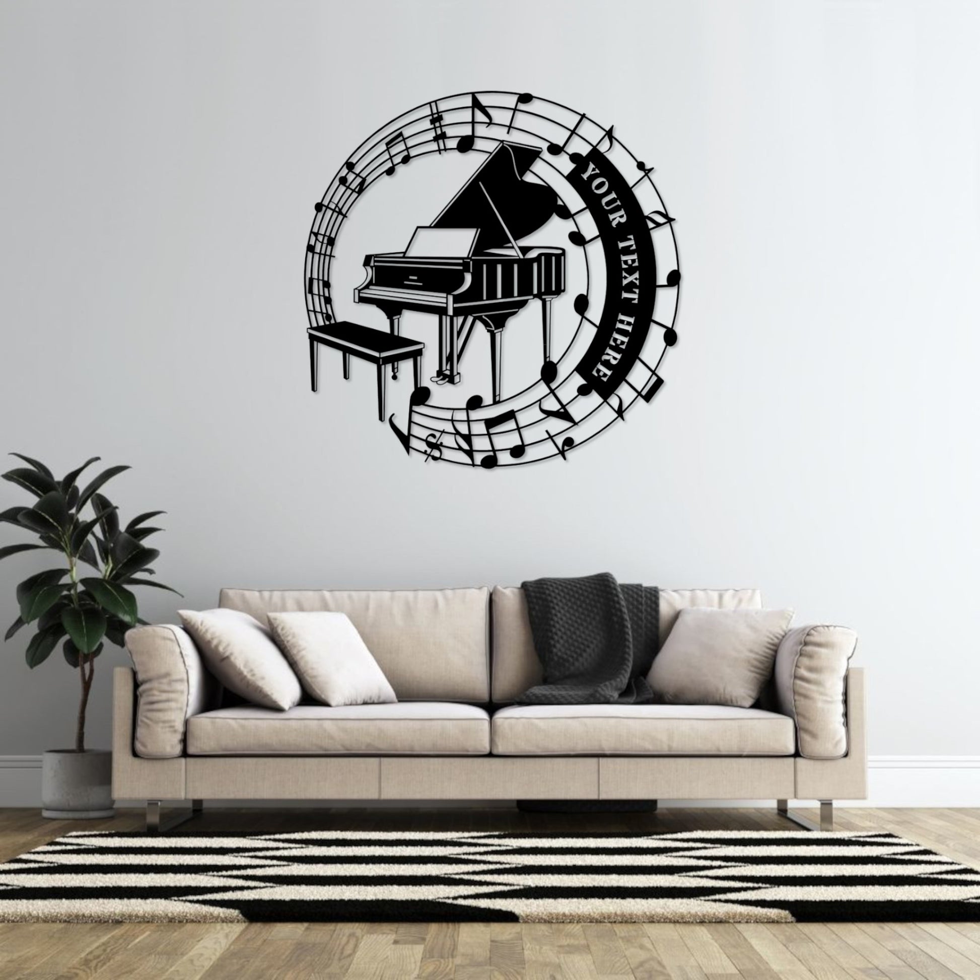 Personalized Piano In Notes Name Metal Sign. Custom Pianist Sign. Music Lover Wall Decor. Musician Entertainer Gift. Music Room Wall Hanging