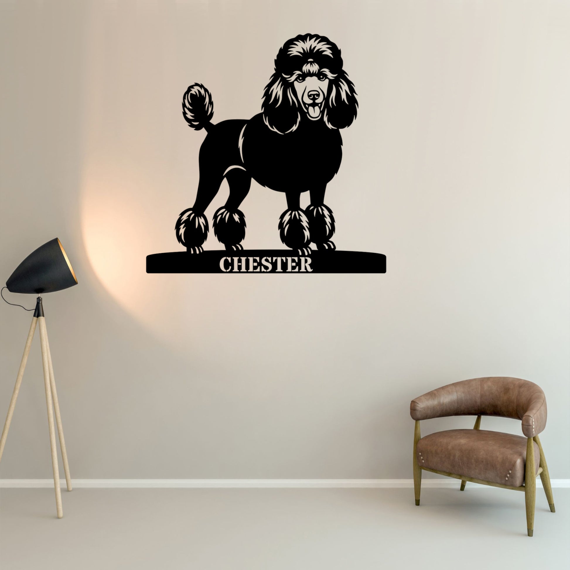 Poodle Personalized Name Metal Sign. Custom Dog Lover Wall Decor Gift
