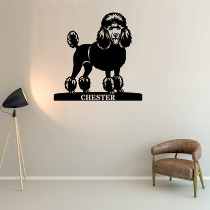 Poodle Personalized Name Metal Sign. Custom Dog Lover Wall Decor Gift