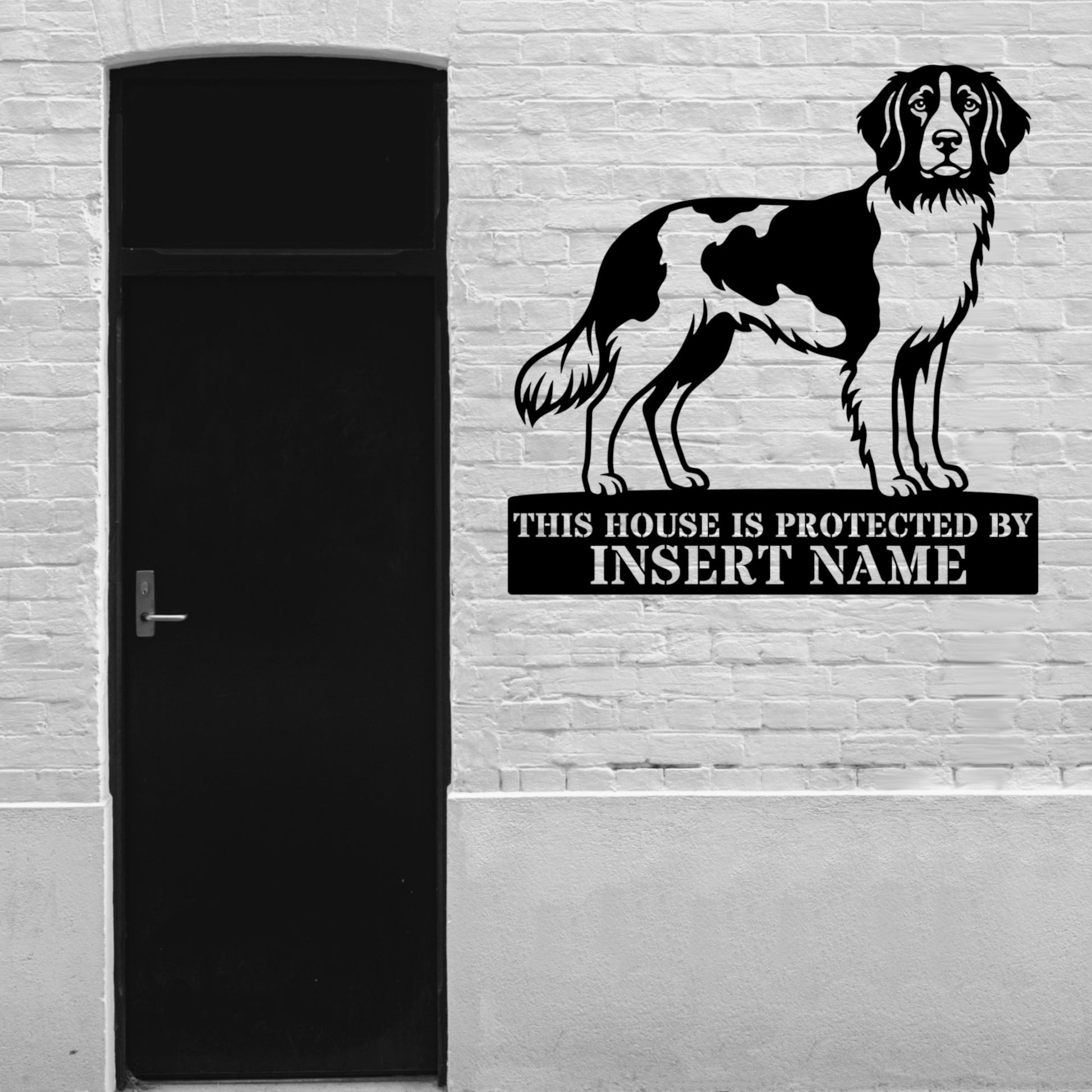 Personalized Small Munsterlander Guard Metal Sign. Custom Dog Name Wall Decor