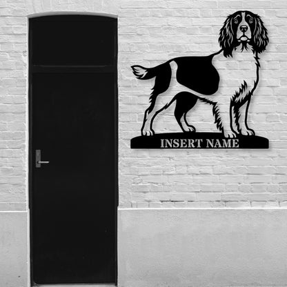 Personalized English Springer Spaniel Metal Sign. Custom Dog Owner Wall Decor Gift