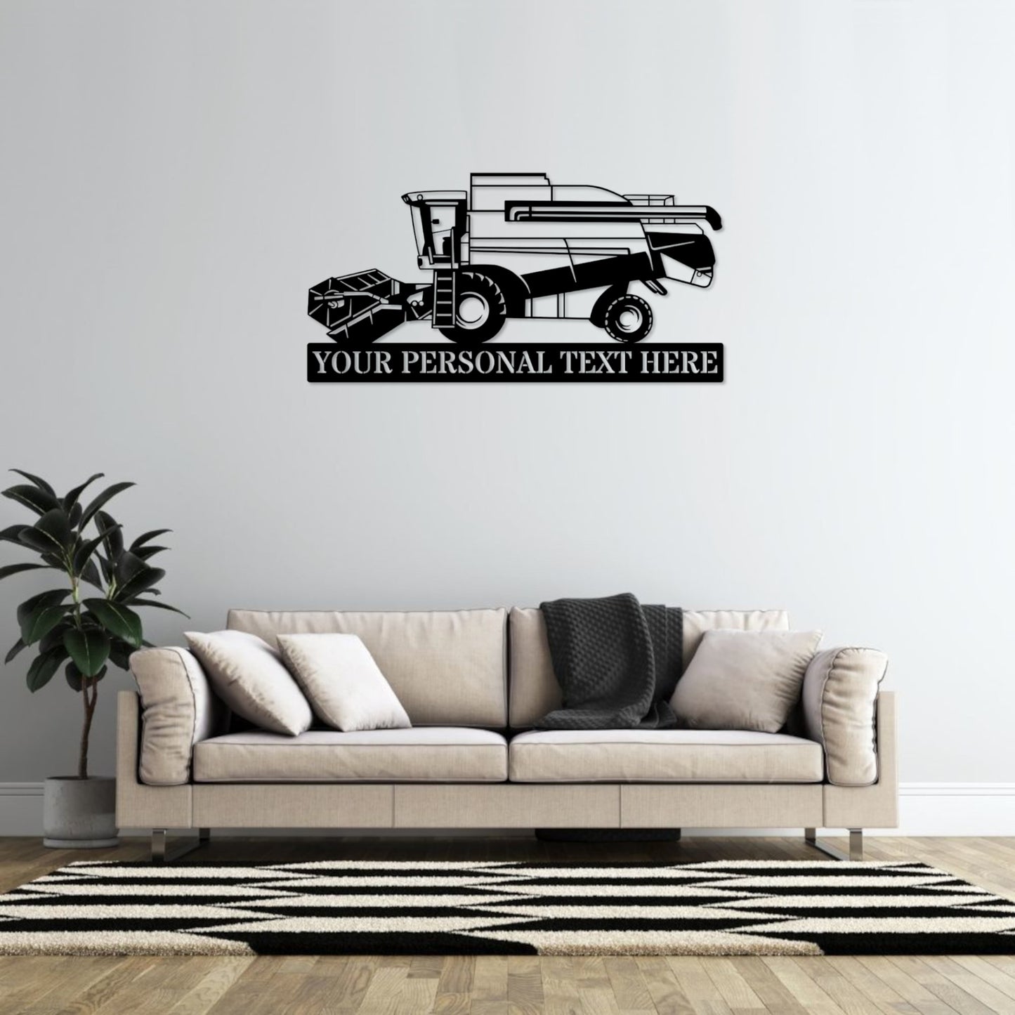 Personalized Combine Harvesting Machine Metal Sign. Custom Farm Wall Decor Gift. Farmhouse Wall Haning. Barn Decor. Agricultural Steel Sign