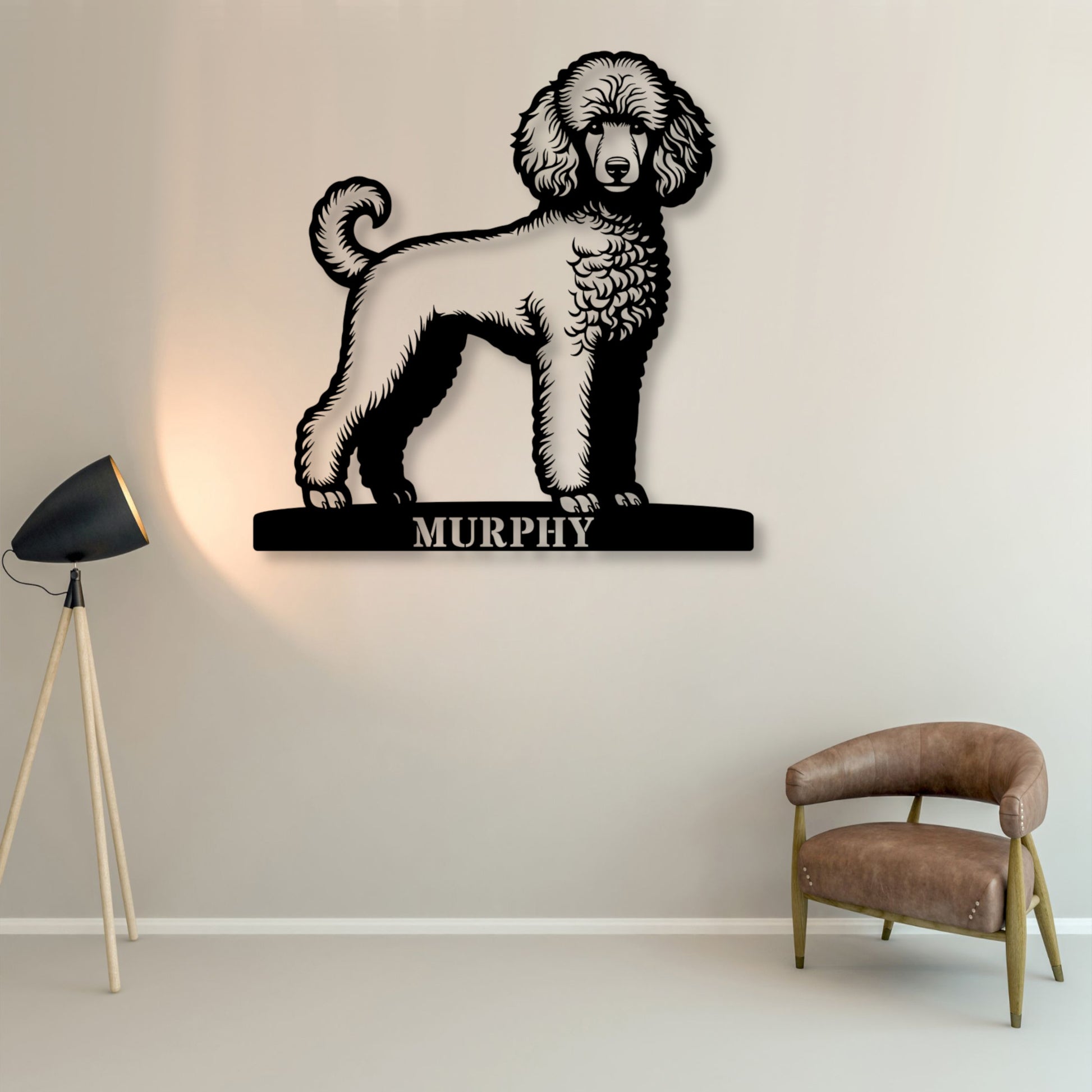 Personalized Poodle Dog Name Metal Sign. Custom Dog Owner Wall Decor Gift