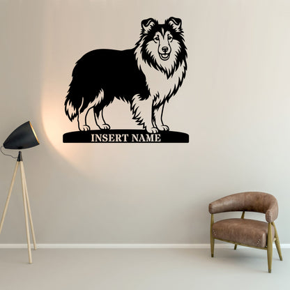Personalized Shetland Sheepdog Name Metal Sign. Custom Dog Owner Wall Decor Gift