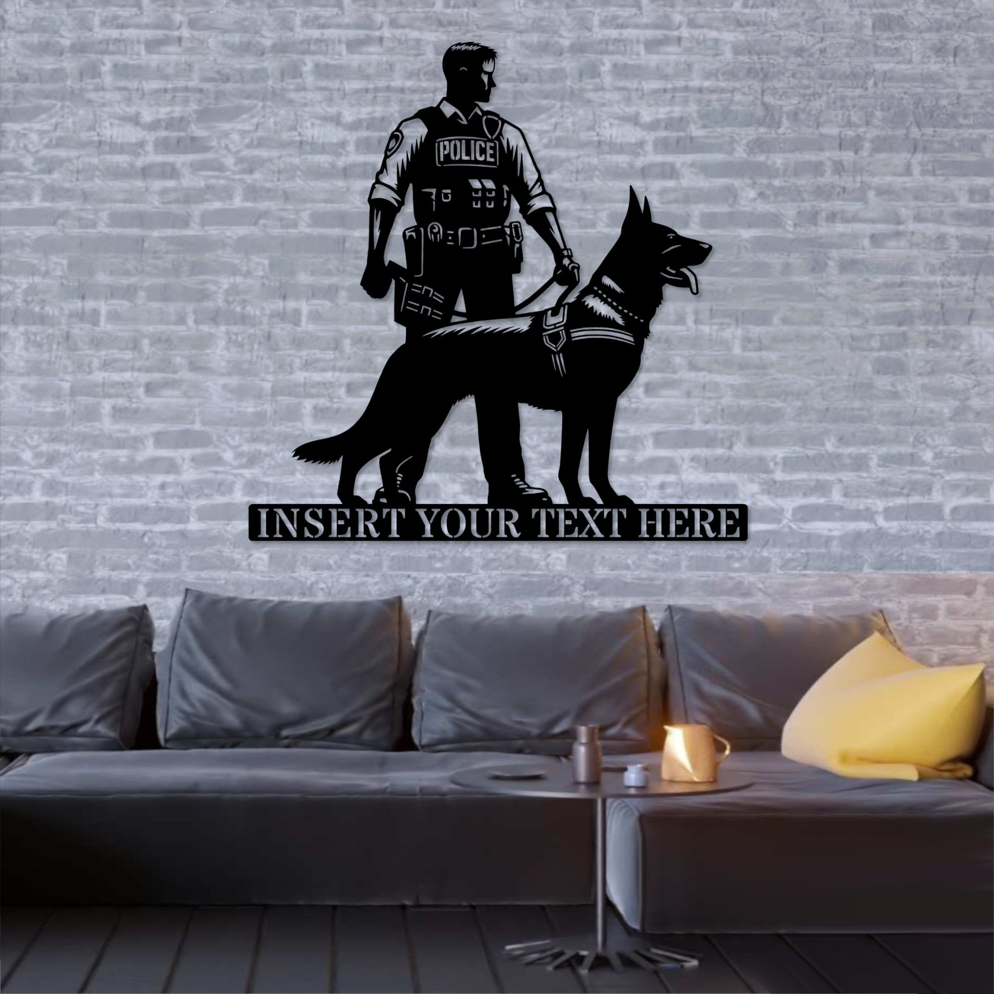 Personalized K-9 Policeman Metal Sign. Custom Law Enforcement Wall Decor Gift. Police Officer Wall Hanging. Home Office Police Decoration