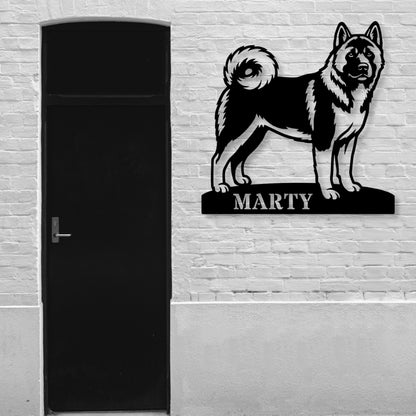 Personalized American Akita Metal Sign. Custom Dog Owner Wall Decor Gift