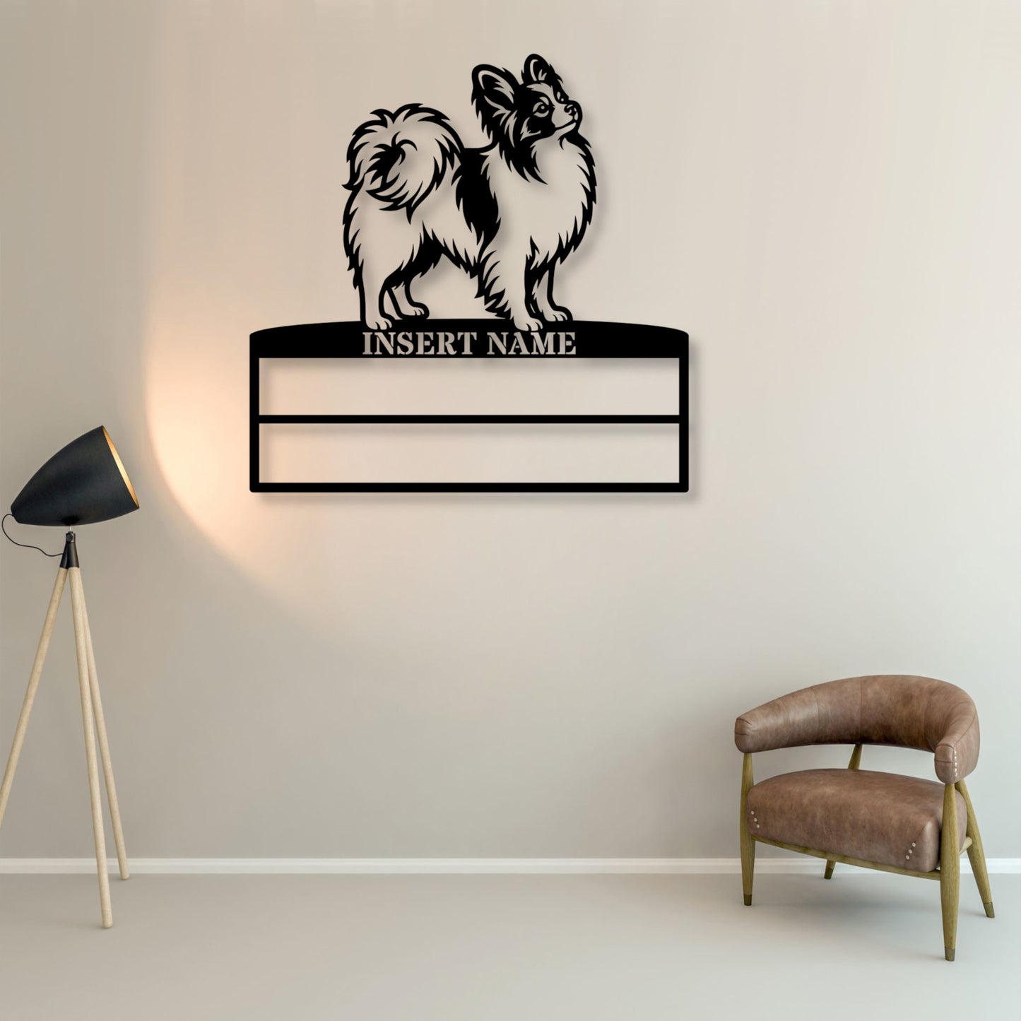 Personalized Papillon Dog Rosette Metal Sign. Custom Champion Ribbon Display