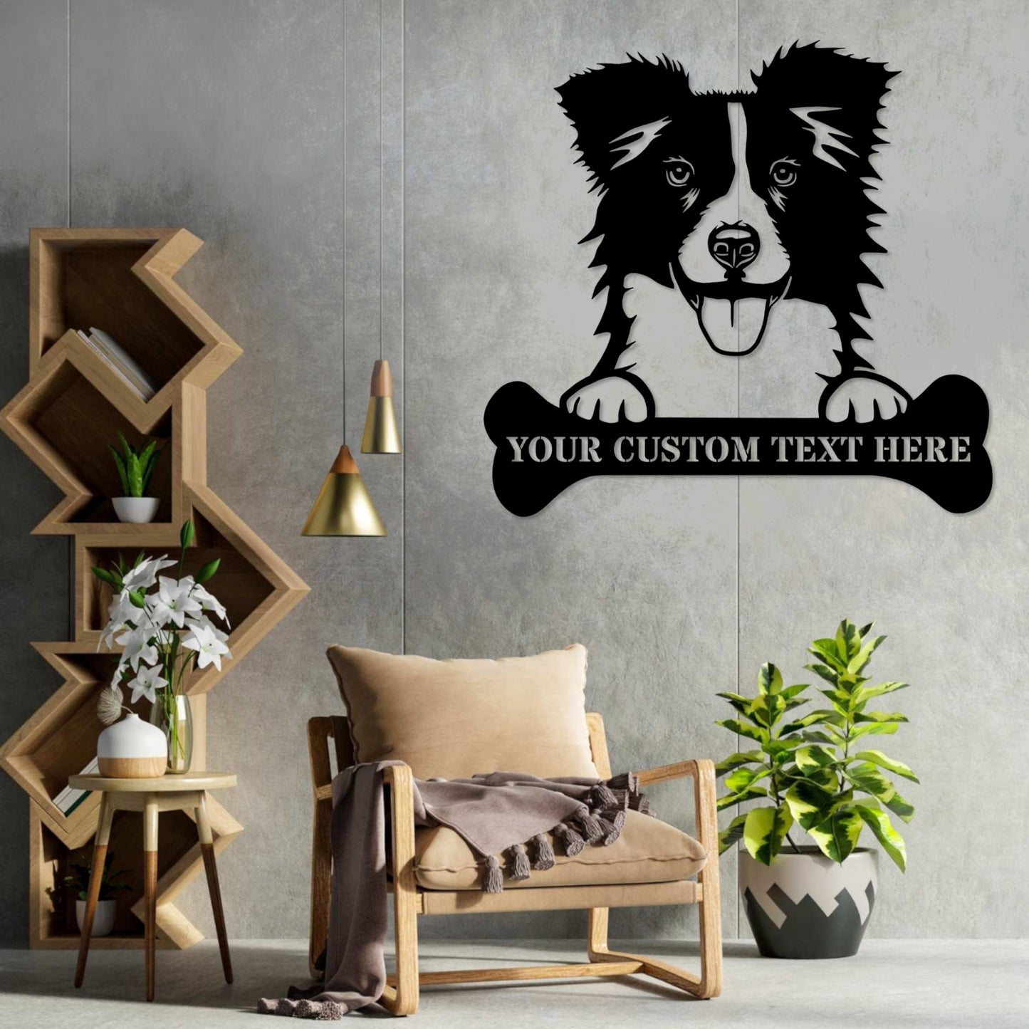 Personalized Border Collie Name Metal Sign. Customizable Dog Owner Wall Decor Gift