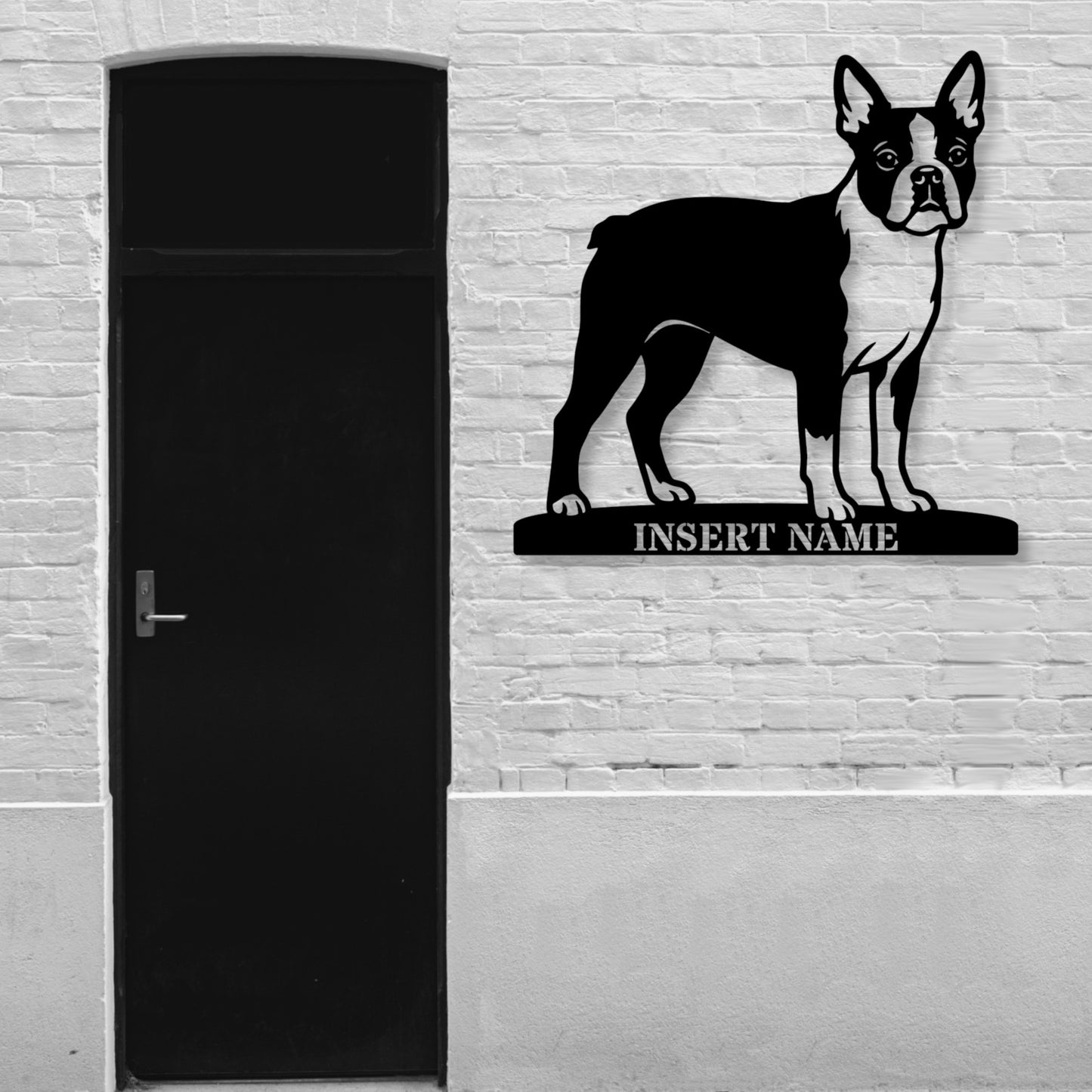 Personalized Boston Terrier Name Metal Sign. Custom Dog Owner Wall Decor Gift