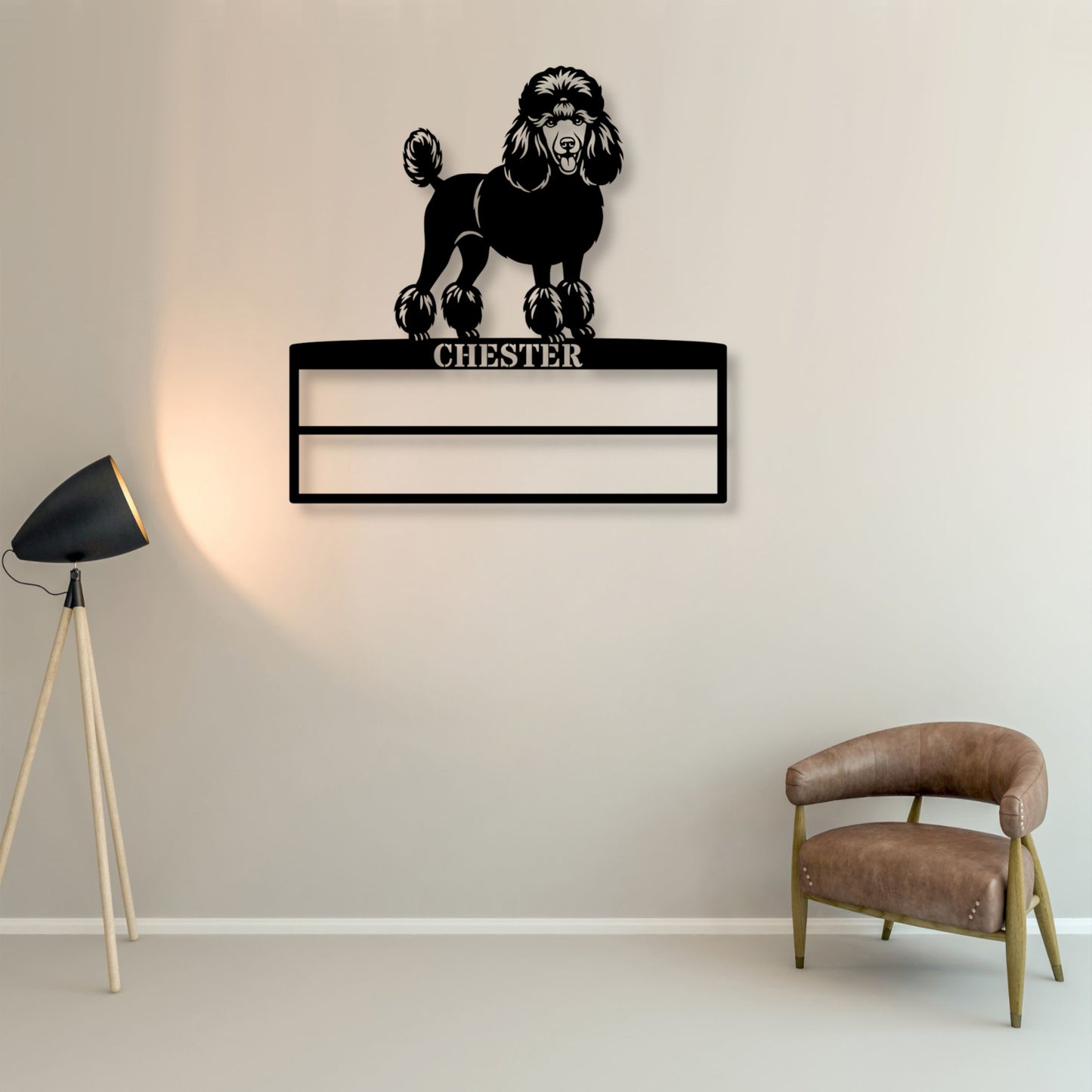 Poodle Personalized Rosette Metal Sign. Custom Dog Champion Ribbon Display