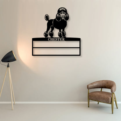 Poodle Personalized Rosette Metal Sign. Custom Dog Champion Ribbon Display
