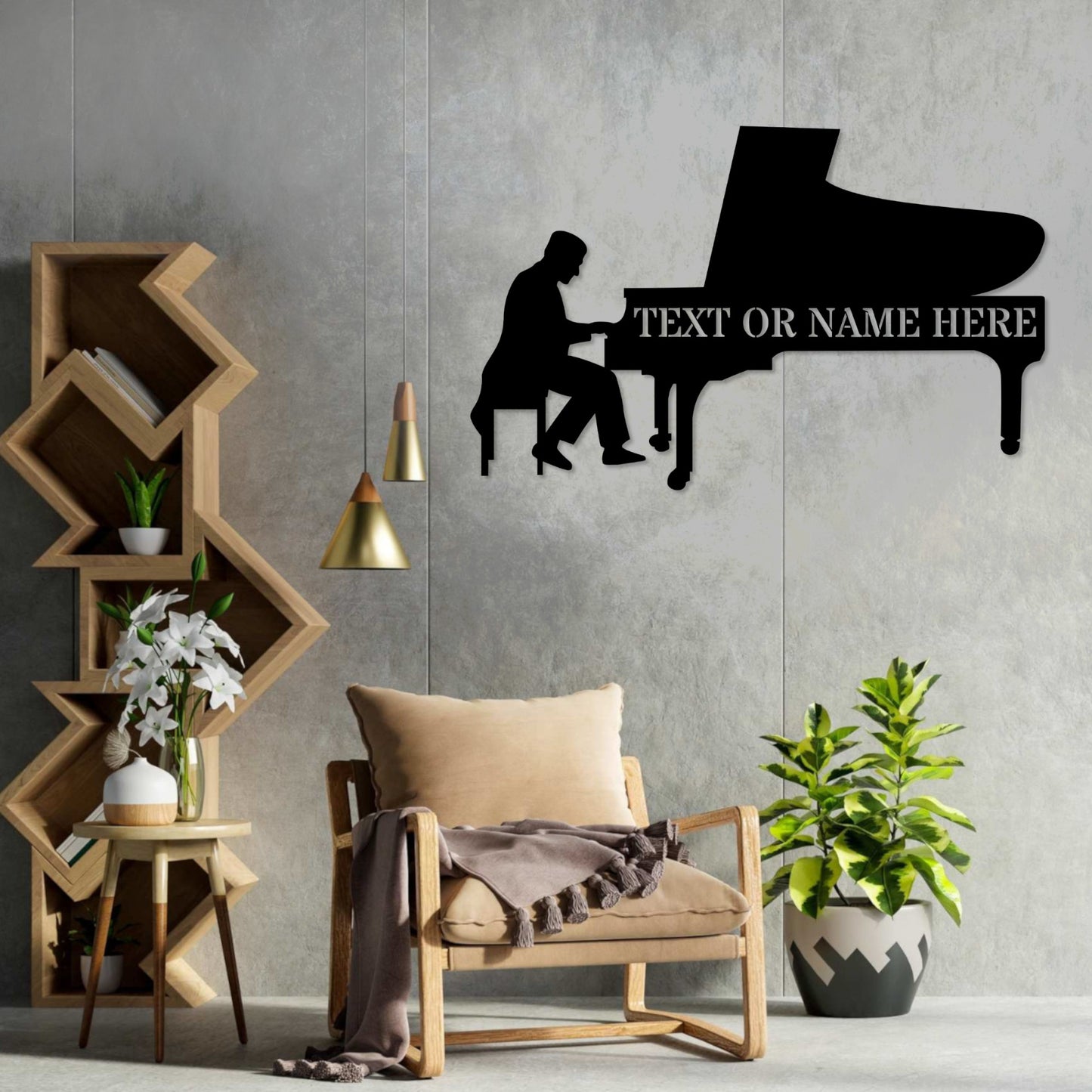 Personalized Musician Name Metal Sign. Custom Piano Player Wall Decor Gift. Personal Music Room Sign Gift. Music Entertainer Wall Hanging