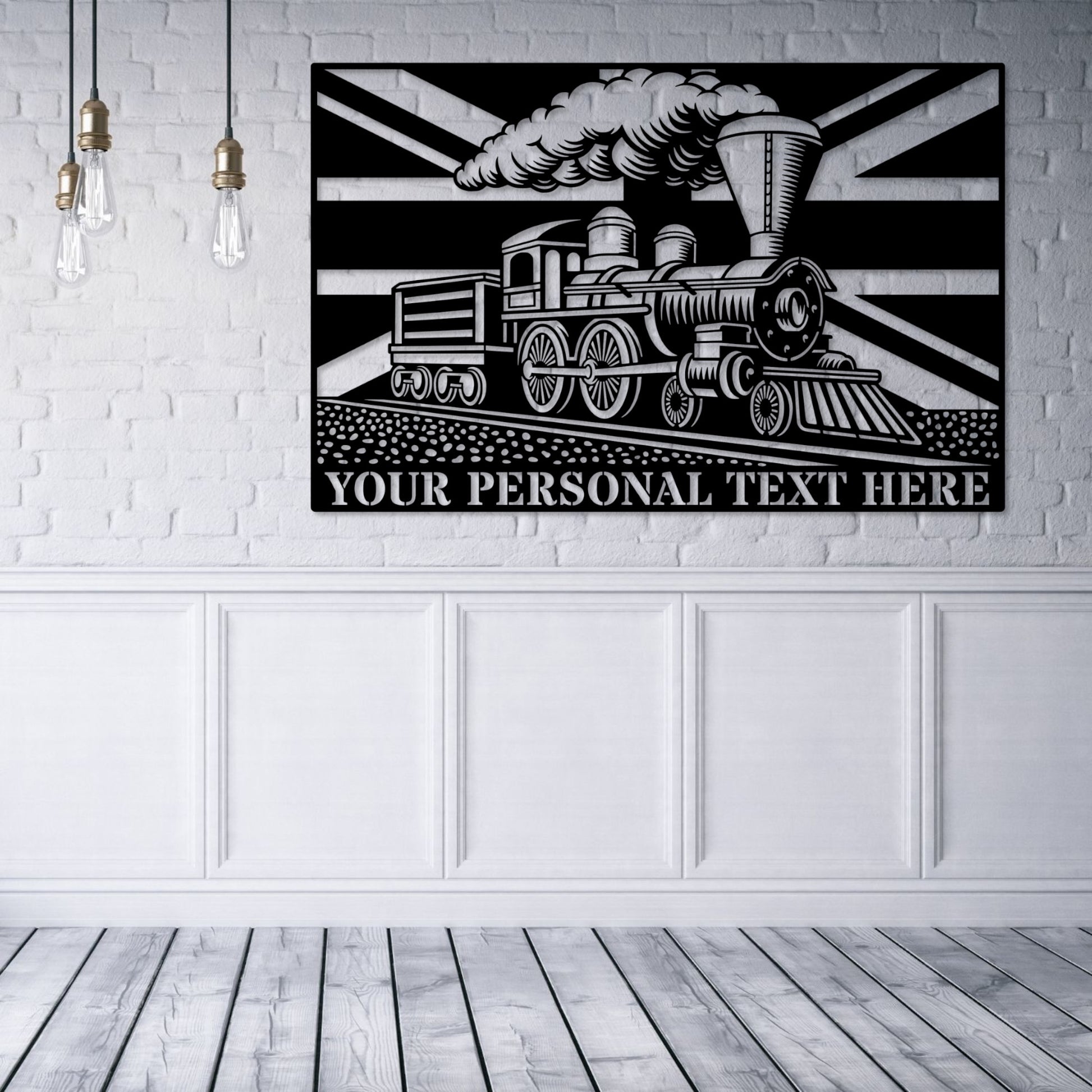 Personalized UK Steam Train Metal. Custom English Train Lover Wall Decor. English Locomotive Name Steel Sign. UK Steamtrain Operator Gift