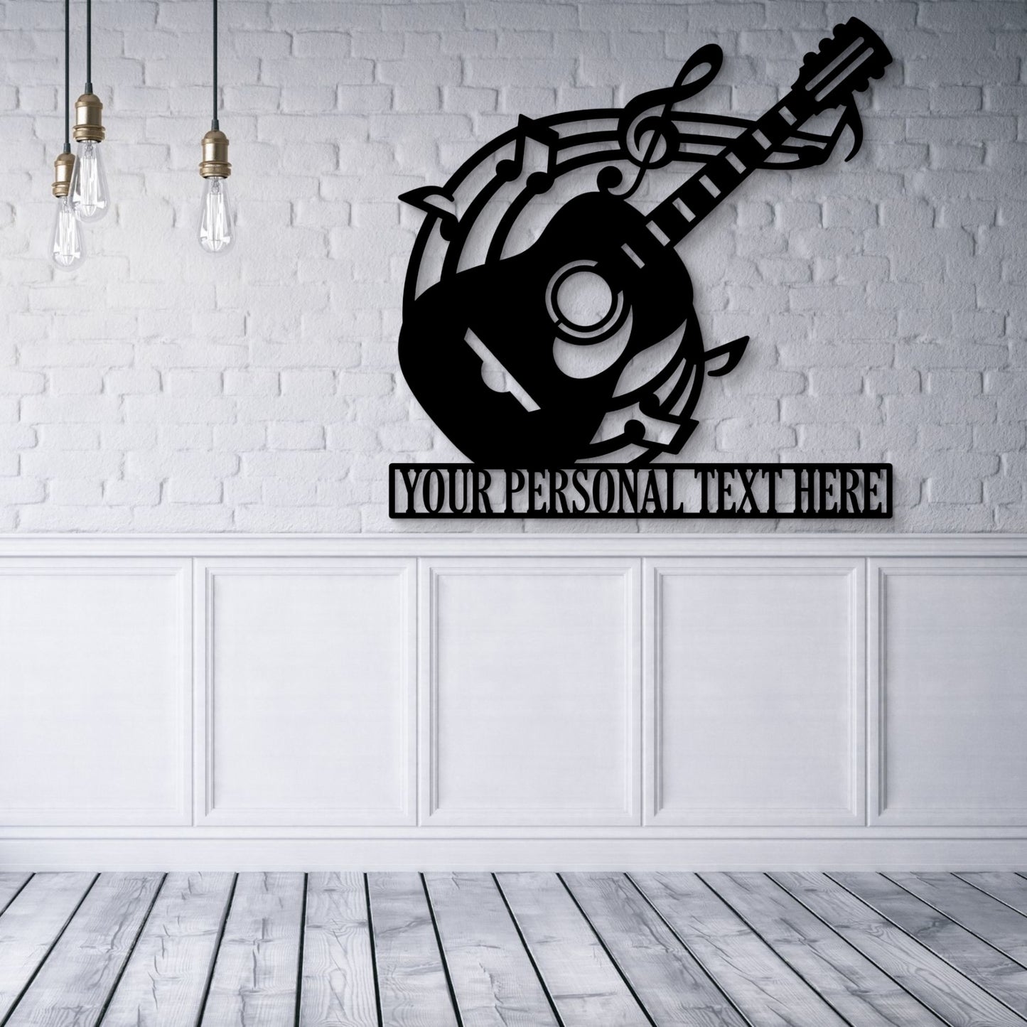 Personalized Acoustic Guitar Lover Name Metal Art Sign