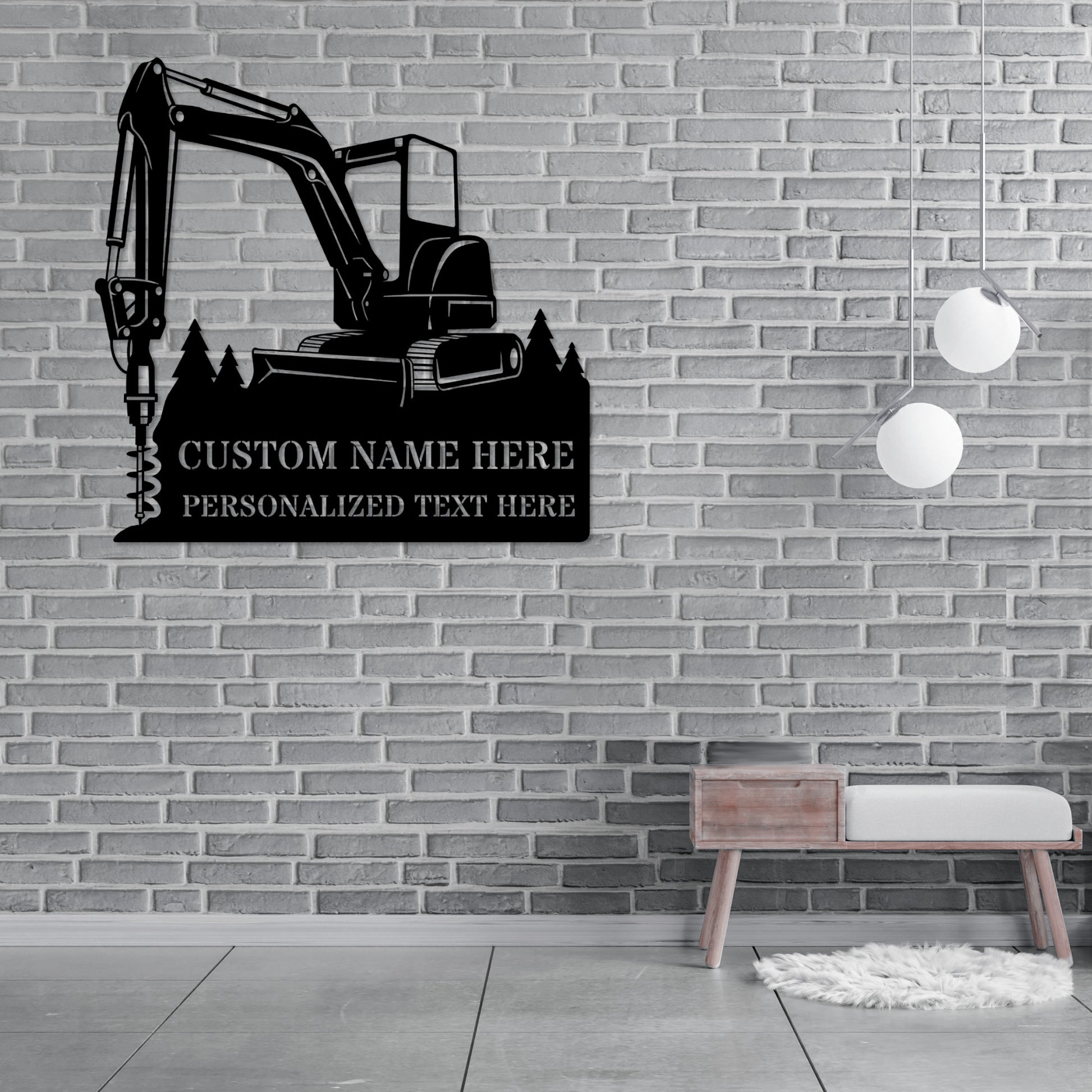 Personalized Drilling Skid Steer Metal Sign. Custom Drilling Machine Wall Decor Gift. Heavy Machinery Wall Hanging. Construction Worker Decor