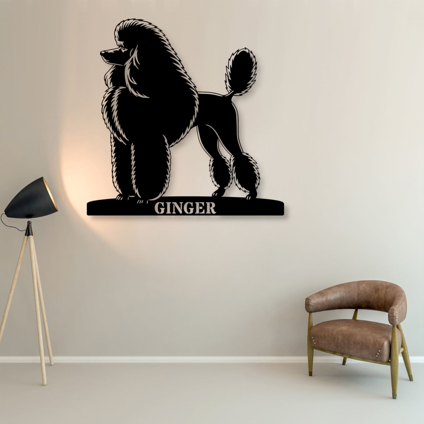 Personalized Dog Name Metal Sign. Custom Poodle Owner Wall Decor Gift