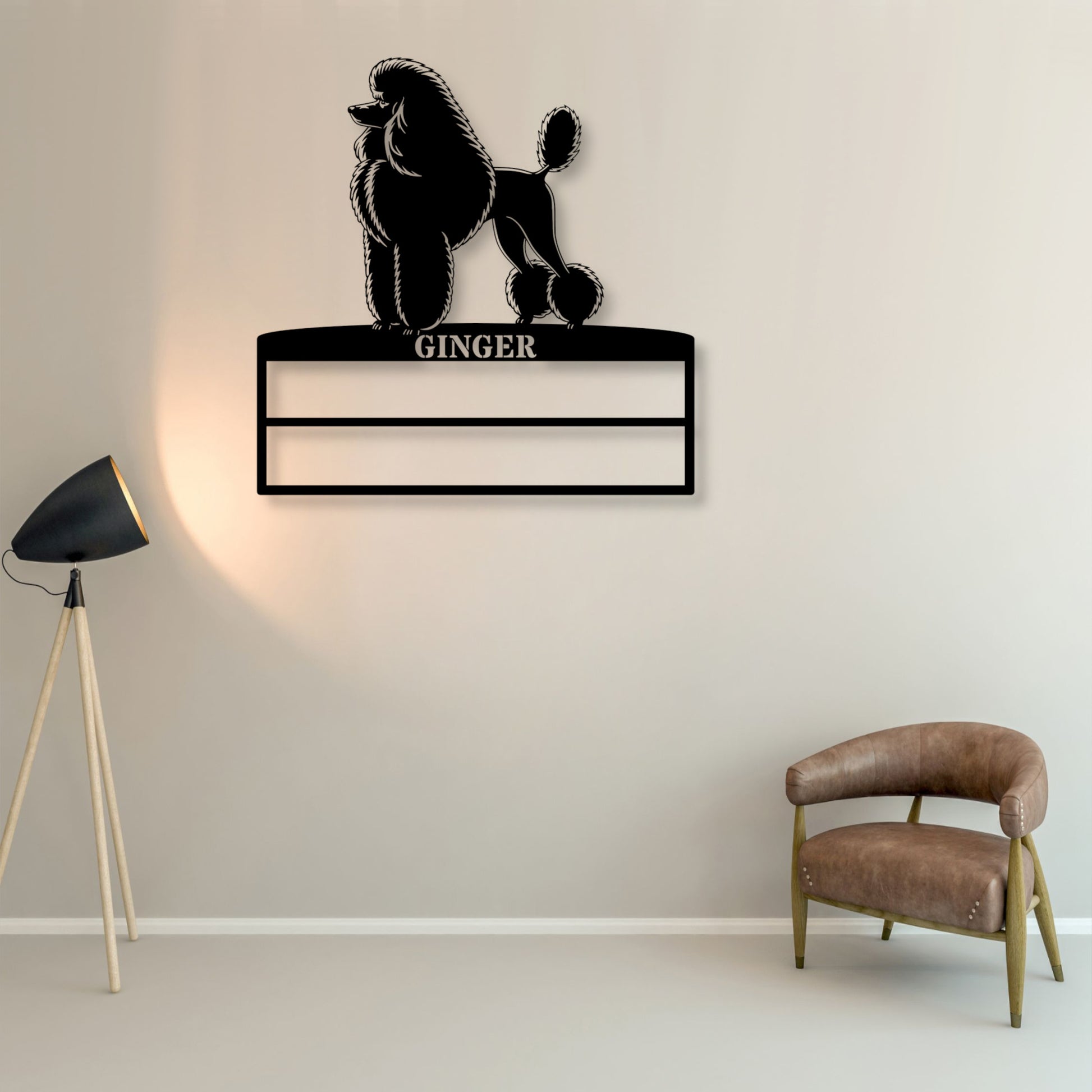Personalized Dog Rosette Metal Sign. Custom Poodle Champion Ribbon Display