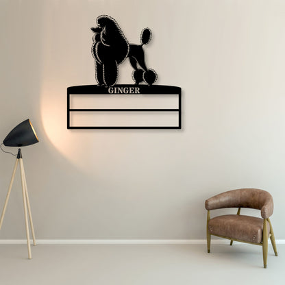 Personalized Dog Rosette Metal Sign. Custom Poodle Champion Ribbon Display