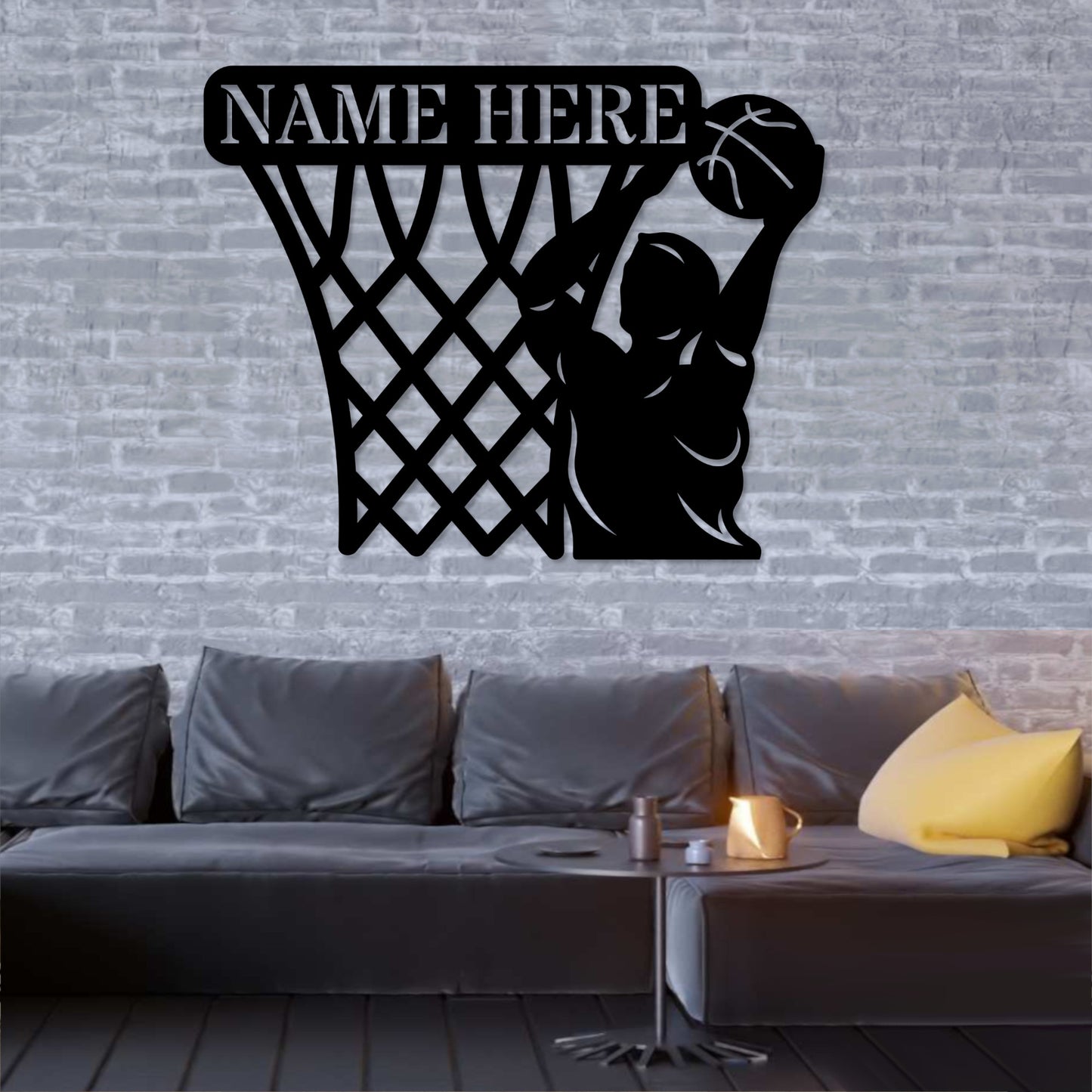 Personalized Basketball Player Name Metal Sign. Custom Basket Wall Decor Gift. Basket Display Wall Hanging. Customized Sports Birthday Gift