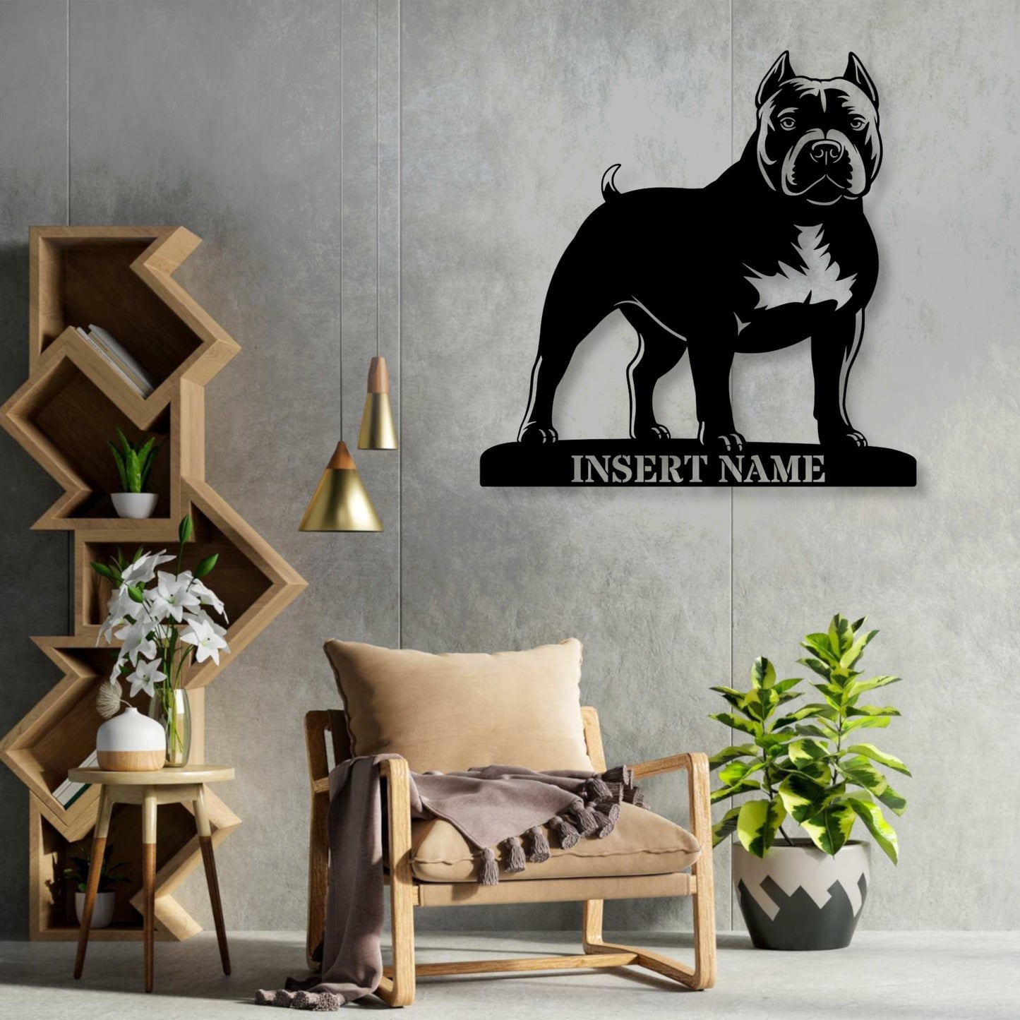 Personalized American Bully Name Metal Sign. Custom Dog Owner Wall Decor Gift