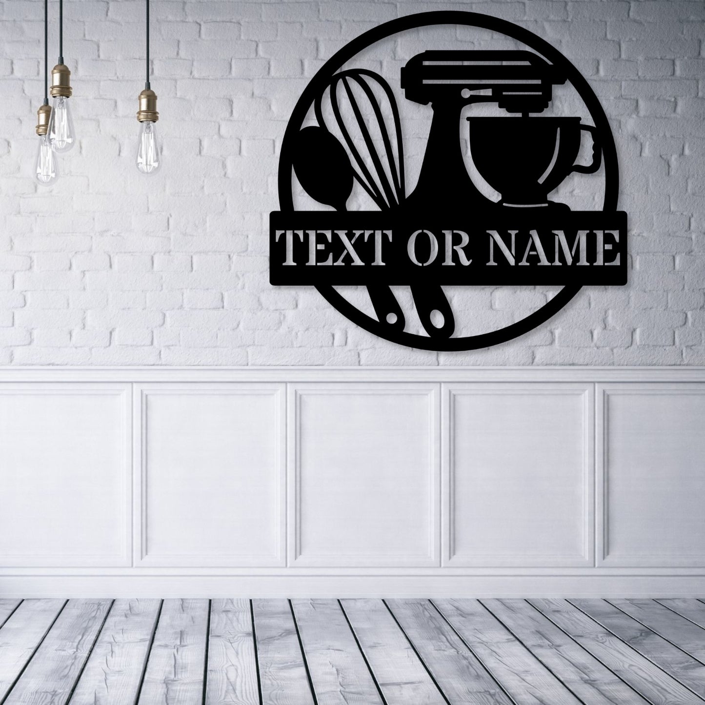 Personalized Kitchen Bakery Metal Sign In Black