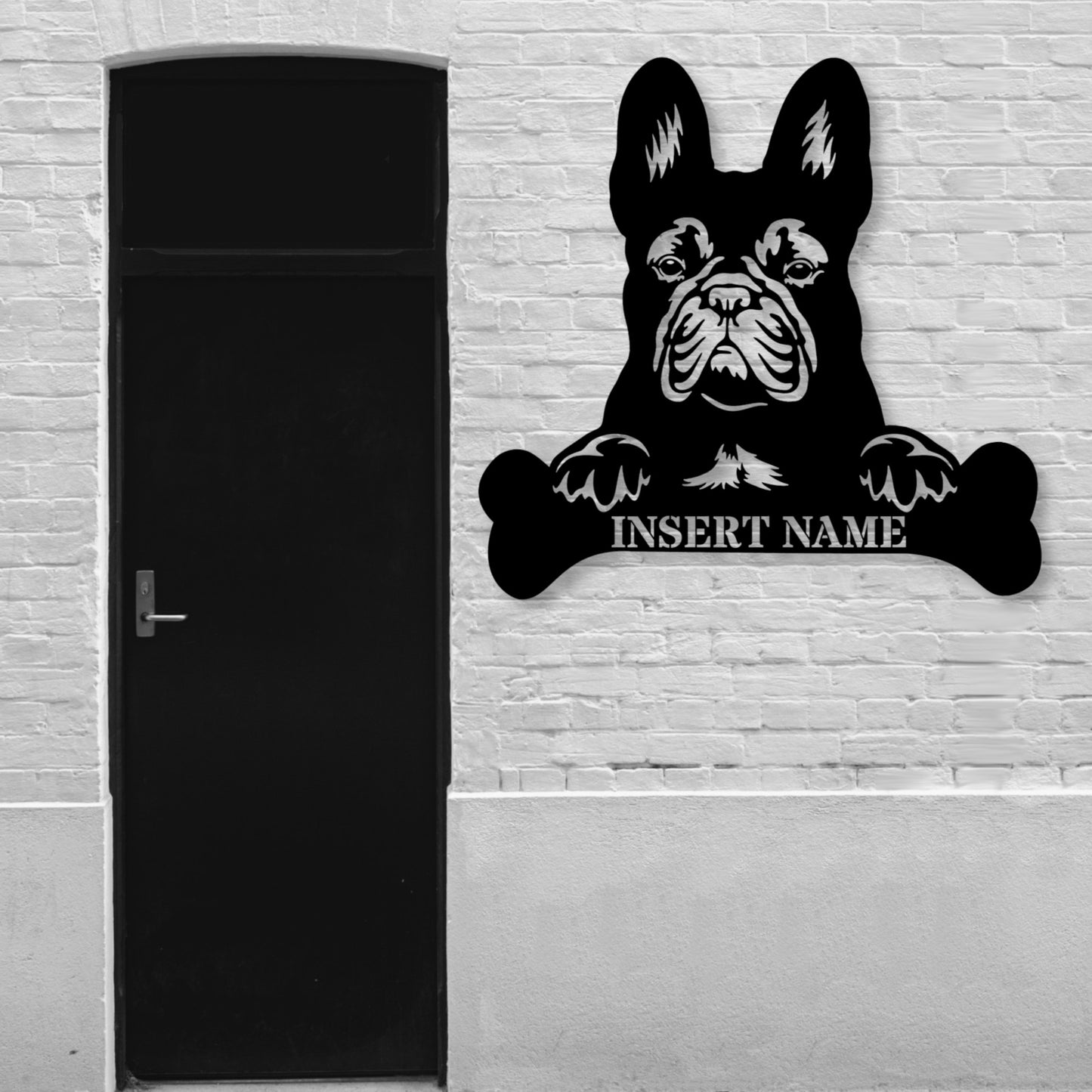 Personalized French Bulldog Name Metal Sign. Customizable Dog Owner Wall Decor Gift