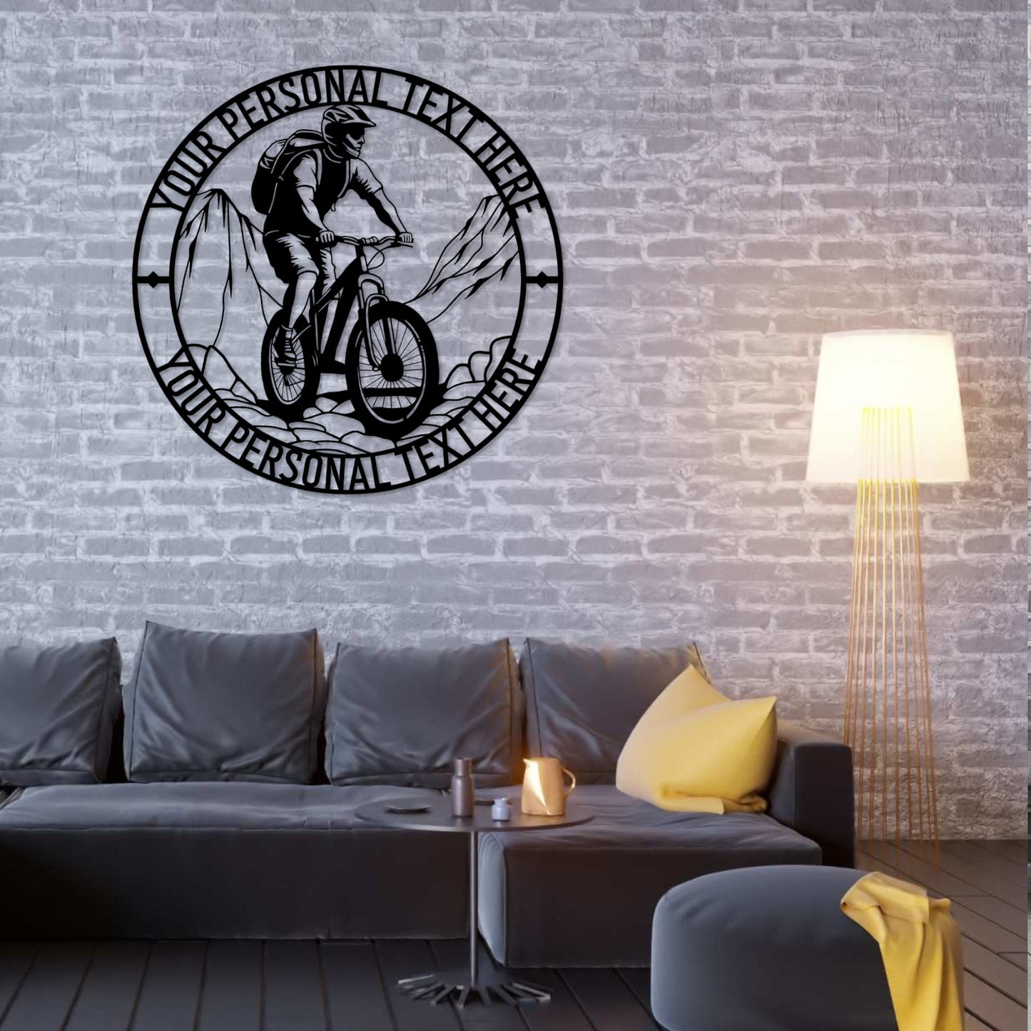 Personalized Bike Packing Name Metal Sign. Custom MTB Wall Decor Gift