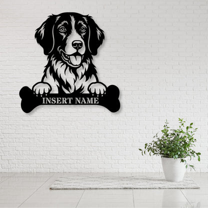 Personalized Small Munsterlander With Bone Metal Sign. Custom Dog Name Decor