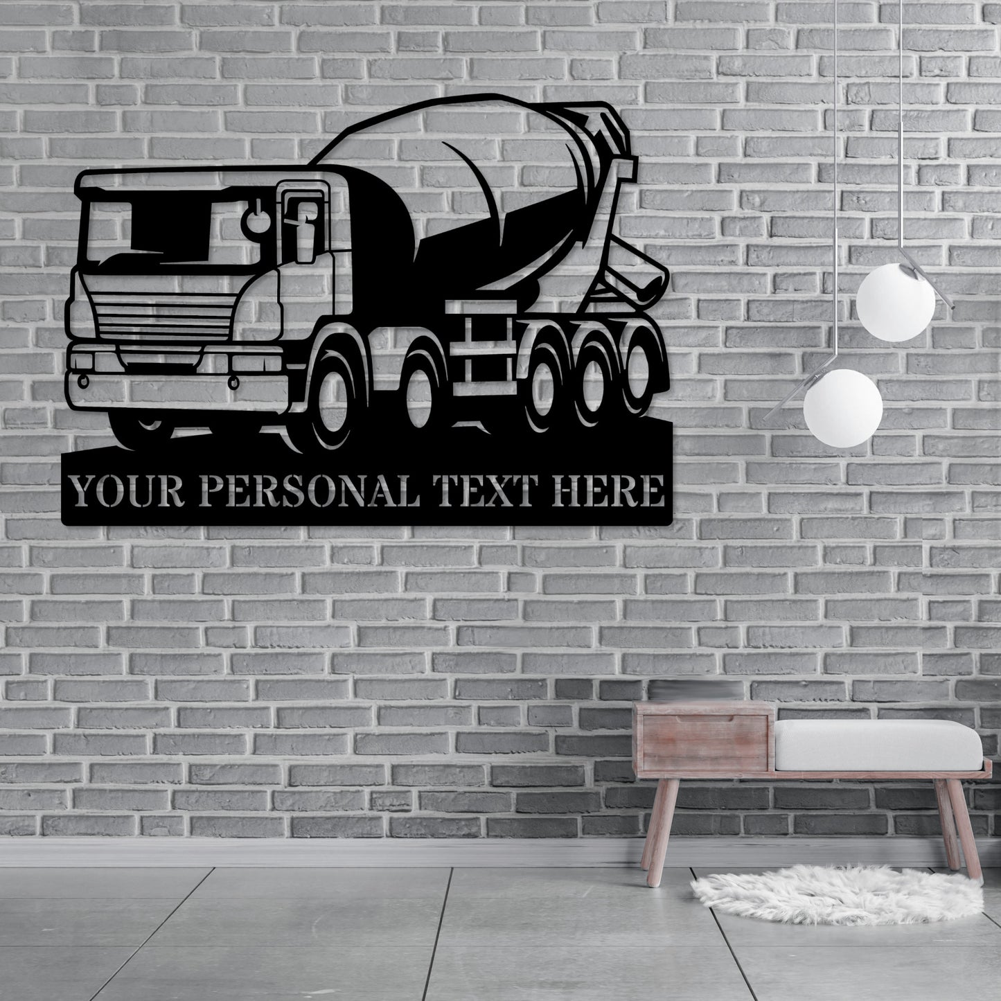 Personalized Concrete Truck Metal Sign. Custom Concrete Mixer Wall Decor Gift. Construction Worker Gift. Truck Driver Present. Trucker Sign