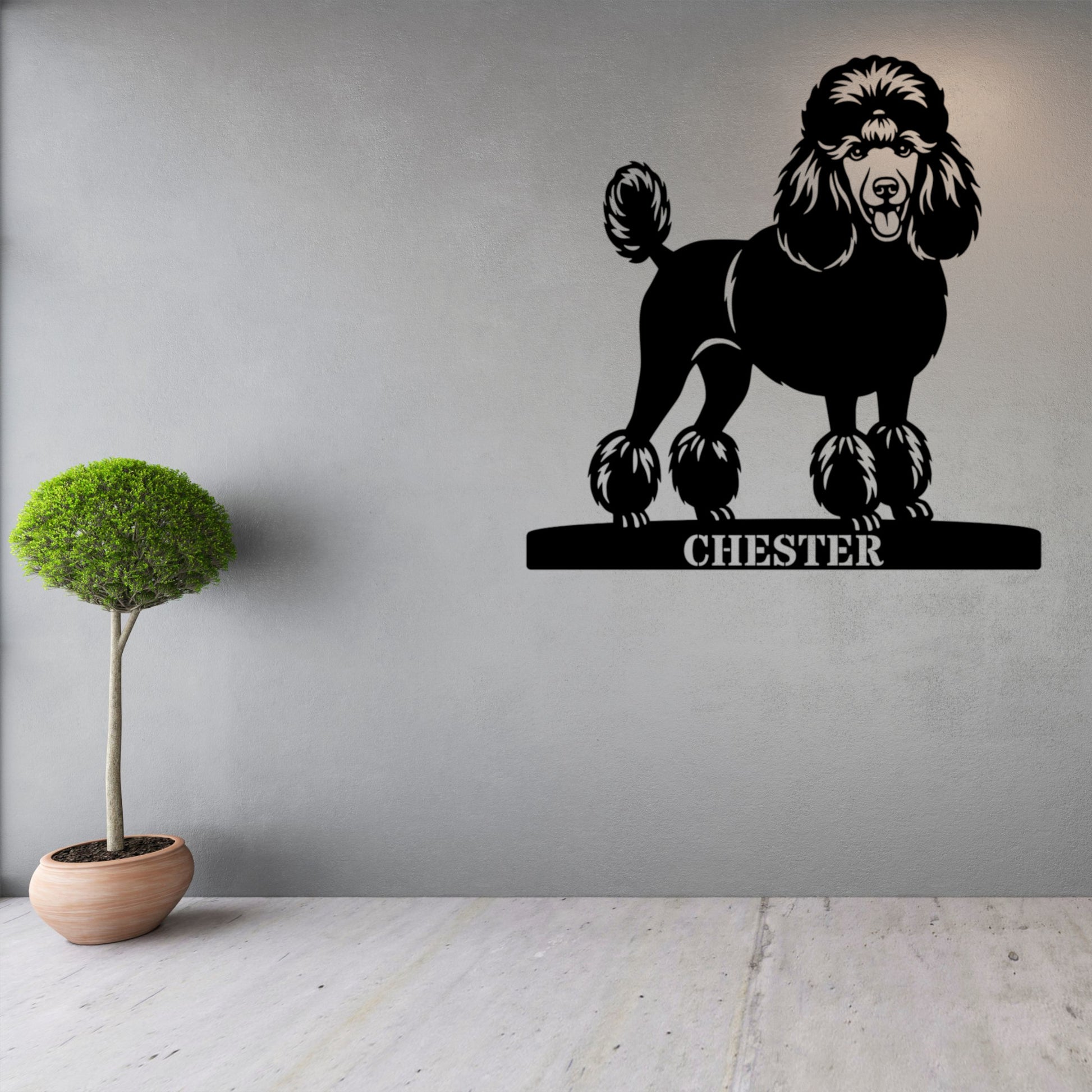 Poodle Personalized Name Metal Sign. Custom Dog Lover Wall Decor Gift