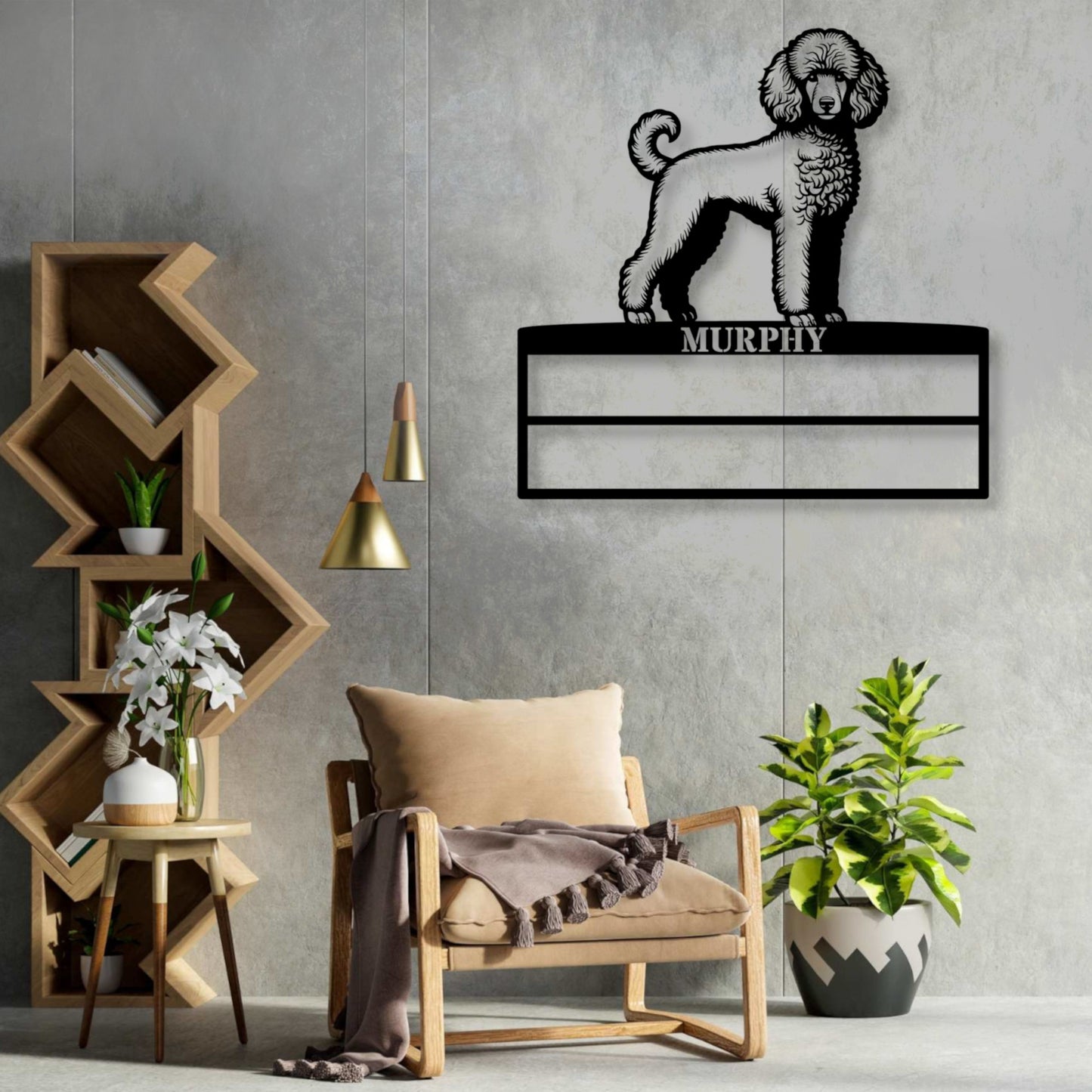 Personalized Poodle Dog Rosette Metal Sign. Custom Champion Ribbon Display