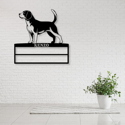Personalized Beagle Rosette Metal Sign Champion Display