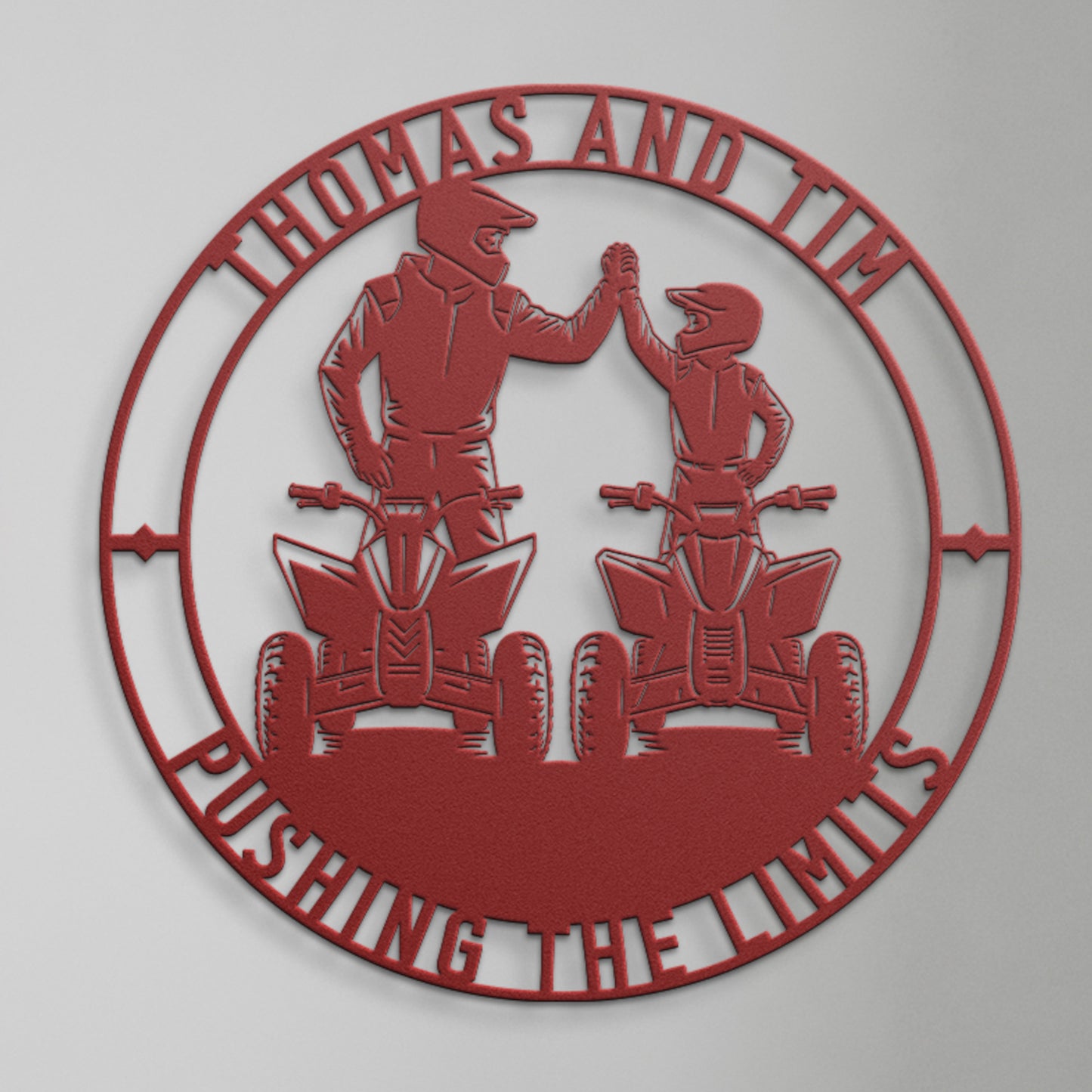 Personalized Father And Son ATV Metal Sign. Custom Quadbike Wall Decor