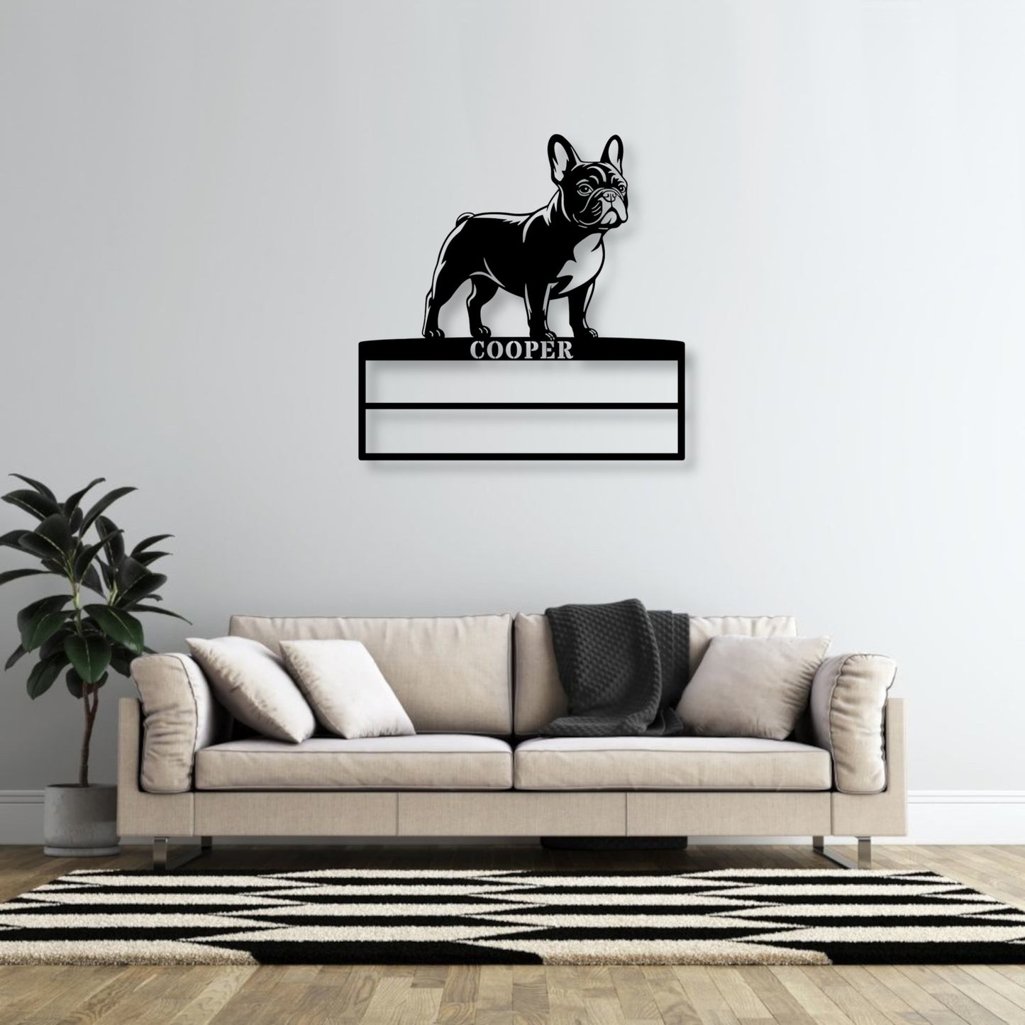 Personalized French Bulldog Rosette Metal Sign Champion Display
