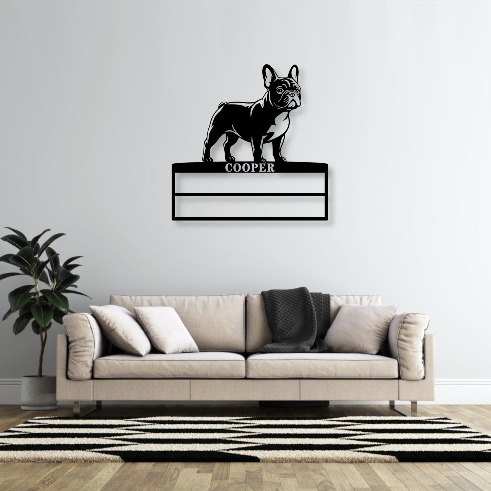 Personalized French Bulldog Rosette Metal Sign Champion Display