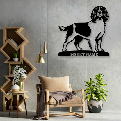 Personalized English Springer Spaniel Metal Sign. Custom Dog Owner Wall Decor Gift