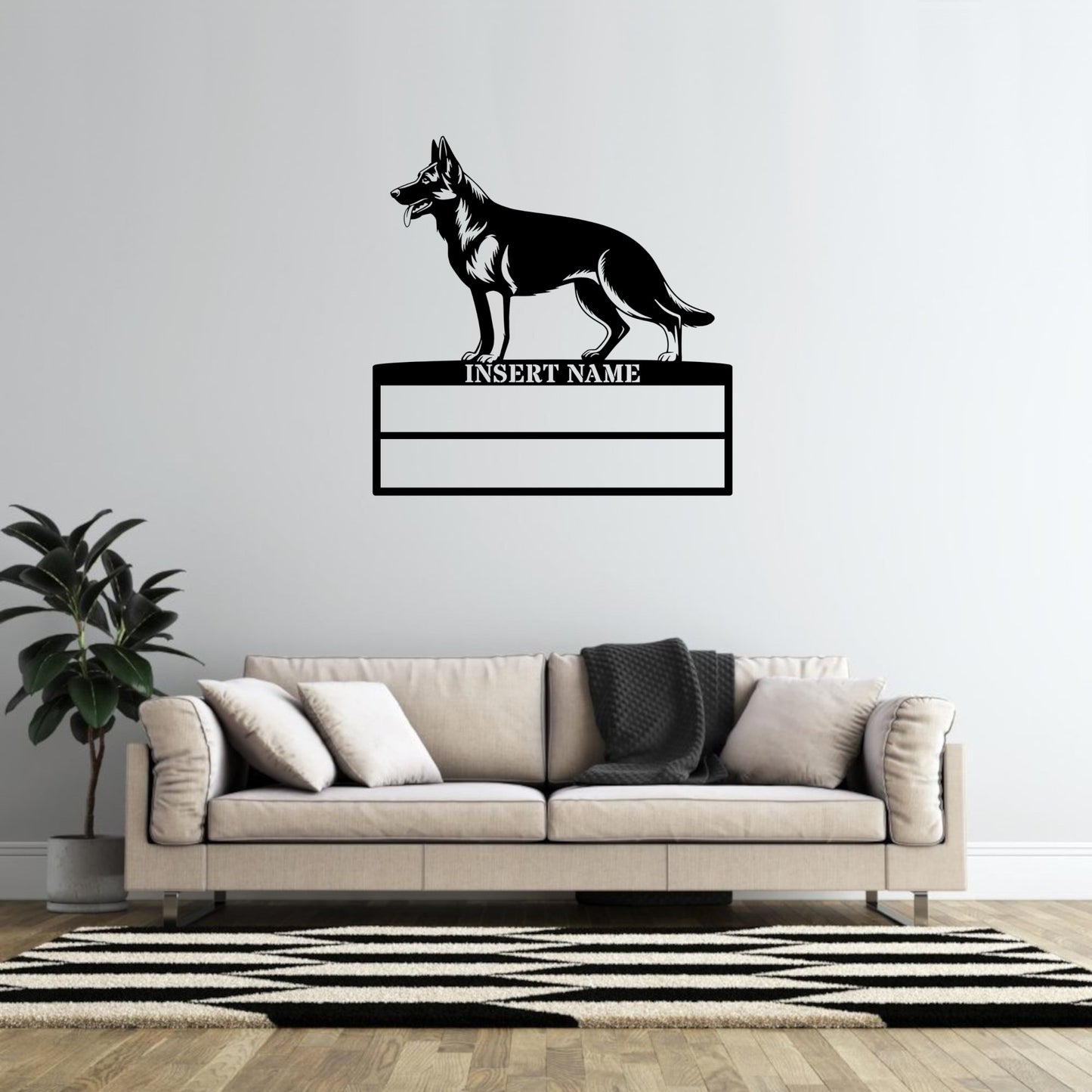 Personalized German Shepherd Rosette Display Metal Sign. Custom Dog Champion Wall Decor Gift1..