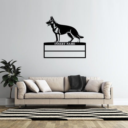 Personalized German Shepherd Rosette Display Metal Sign. Custom Dog Champion Wall Decor Gift1..