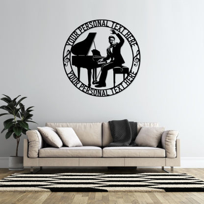 Personalized Piano Player Name Metal Sign. Custom Musician Wall Decor Gift. Personal Music Entertainer Sign. Musician Artist Wall Hanging