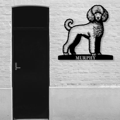 Personalized Poodle Dog Name Metal Sign. Custom Dog Owner Wall Decor Gift