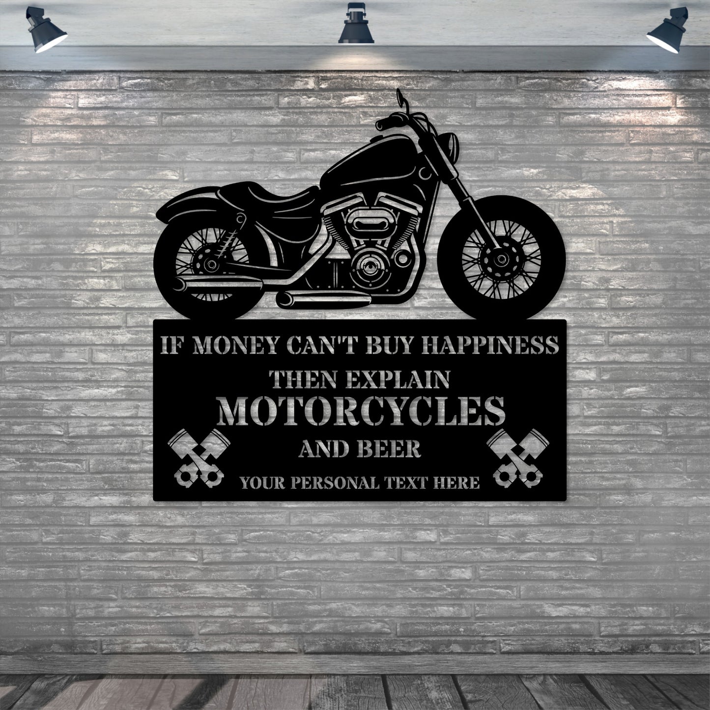 Personalized Motorcycle Name Metal Sign. Custom Biker Wall Decor Gift. Personal Vintage Motorbike Sign. Motorcyclist. Garage Wall Hanging