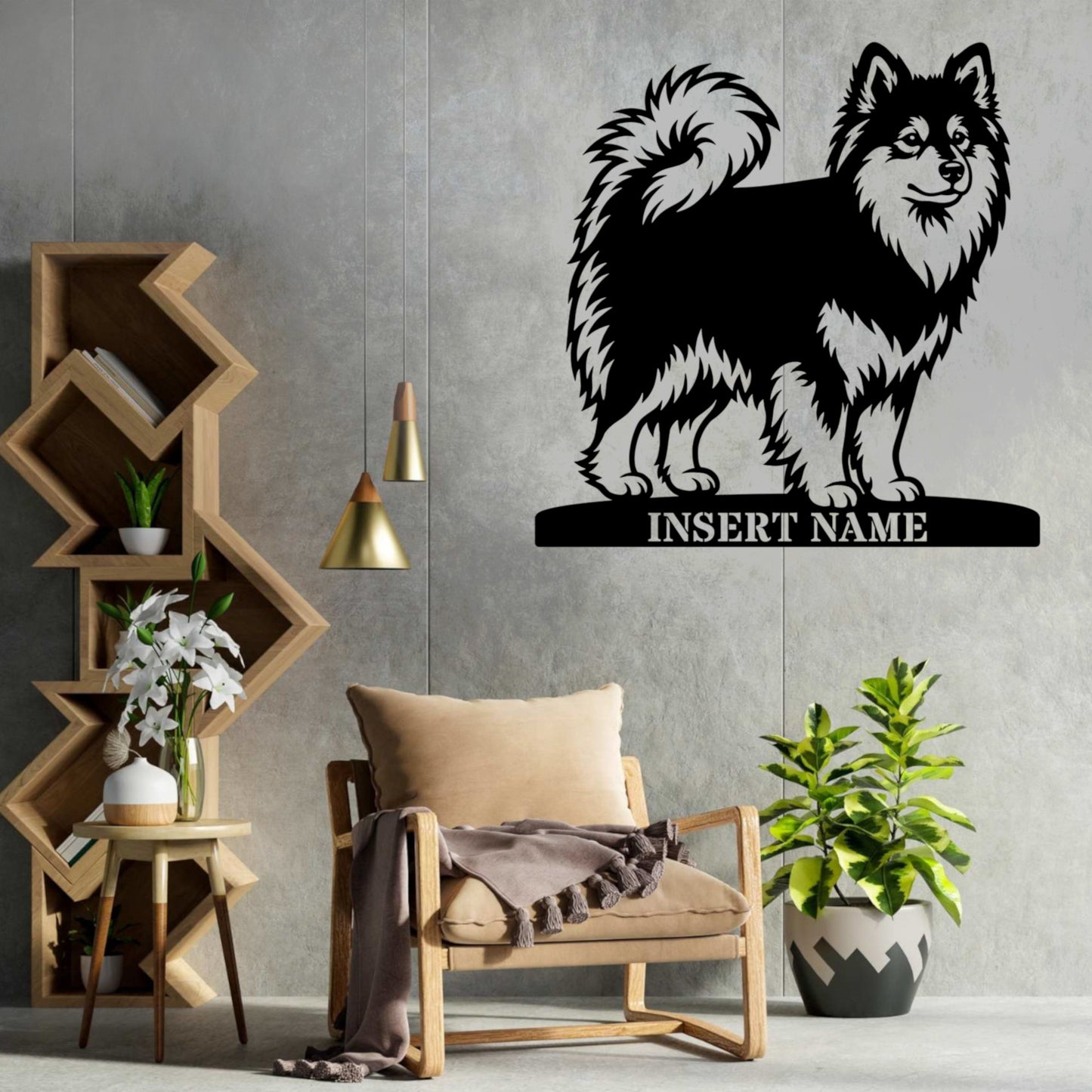 Personalized Finnish Lapphund Name Metal Sign. Custom Dog Owner Wall Decor Gift