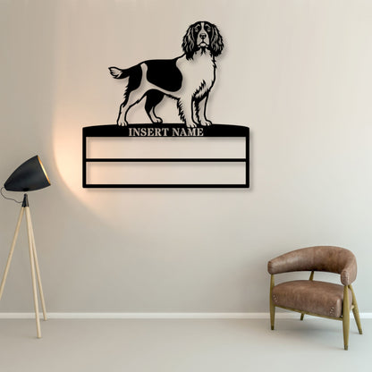 Personalized English Springer Spaniel Rosette Name Metal Sign Champion Display