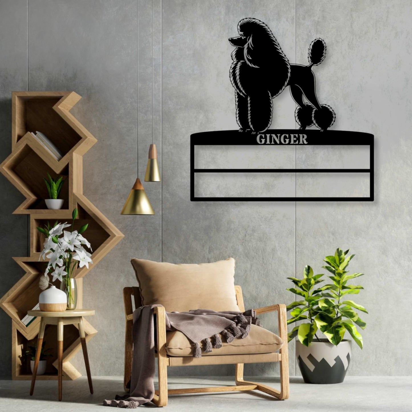 Personalized Dog Rosette Metal Sign. Custom Poodle Champion Ribbon Display