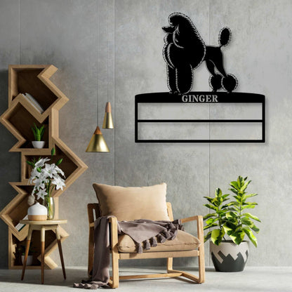 Personalized Dog Rosette Metal Sign. Custom Poodle Champion Ribbon Display