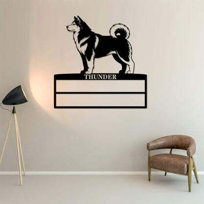 Personalized Alaskan Malamute Rosette Metal Sign Champion Display