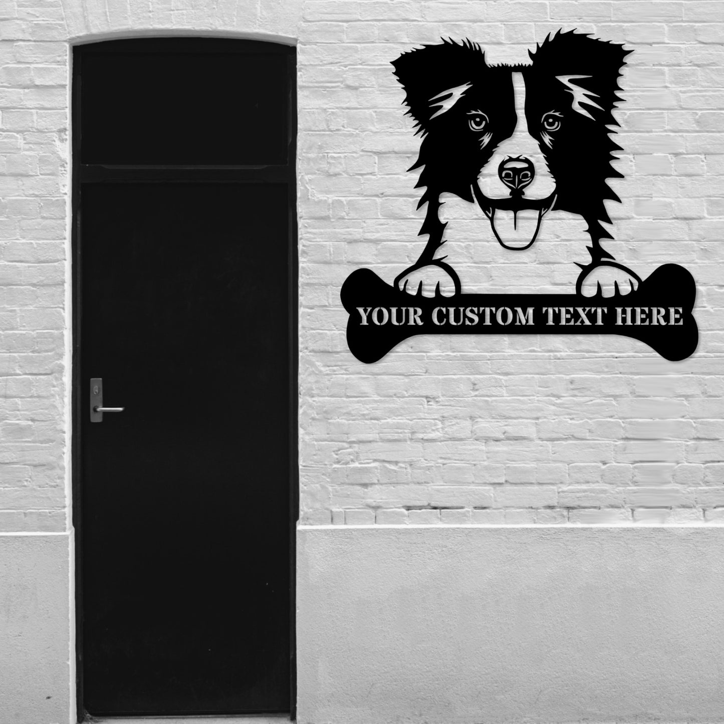 Personalized Border Collie Name Metal Sign. Customizable Dog Owner Wall Decor Gift