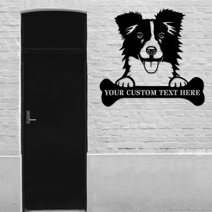 Personalized Border Collie Name Metal Sign. Customizable Dog Owner Wall Decor Gift
