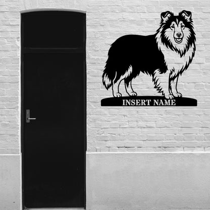 Personalized Shetland Sheepdog Name Metal Sign. Custom Dog Owner Wall Decor Gift