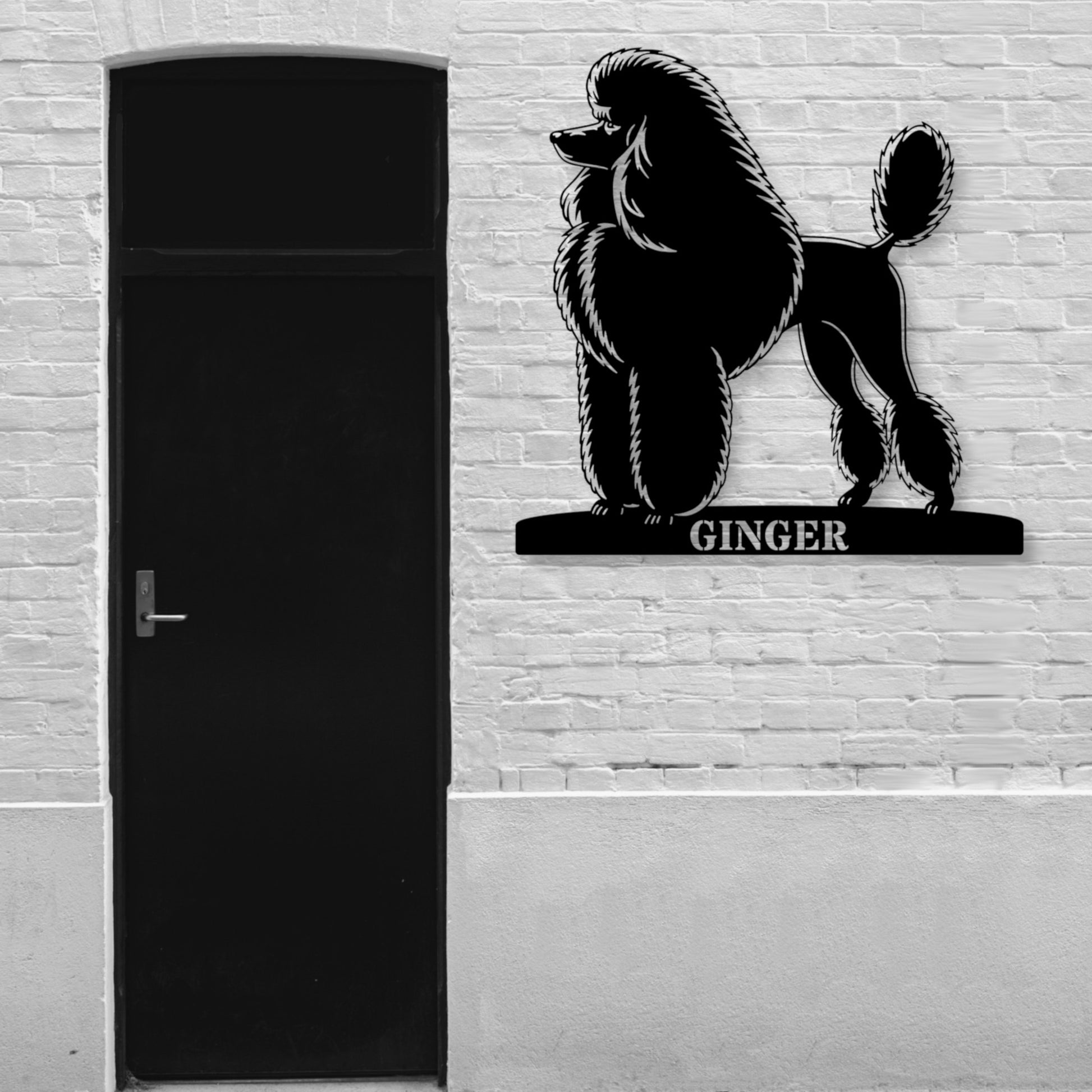 Personalized Dog Name Metal Sign. Custom Poodle Owner Wall Decor Gift